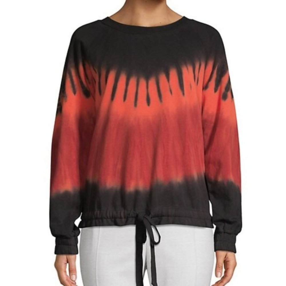 Young Fabulous & Broke YFB Tie Dye Drawstring Cord Sweatshirt Orange/Red, Small
